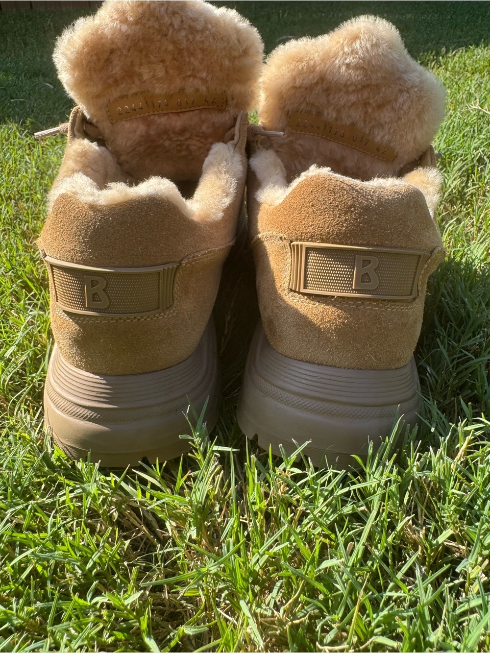 Bogner Malaga Brown Fur-Lined Suede Shearling-Lined Chunky Sneakers EU 42 - Picture 12 of 17